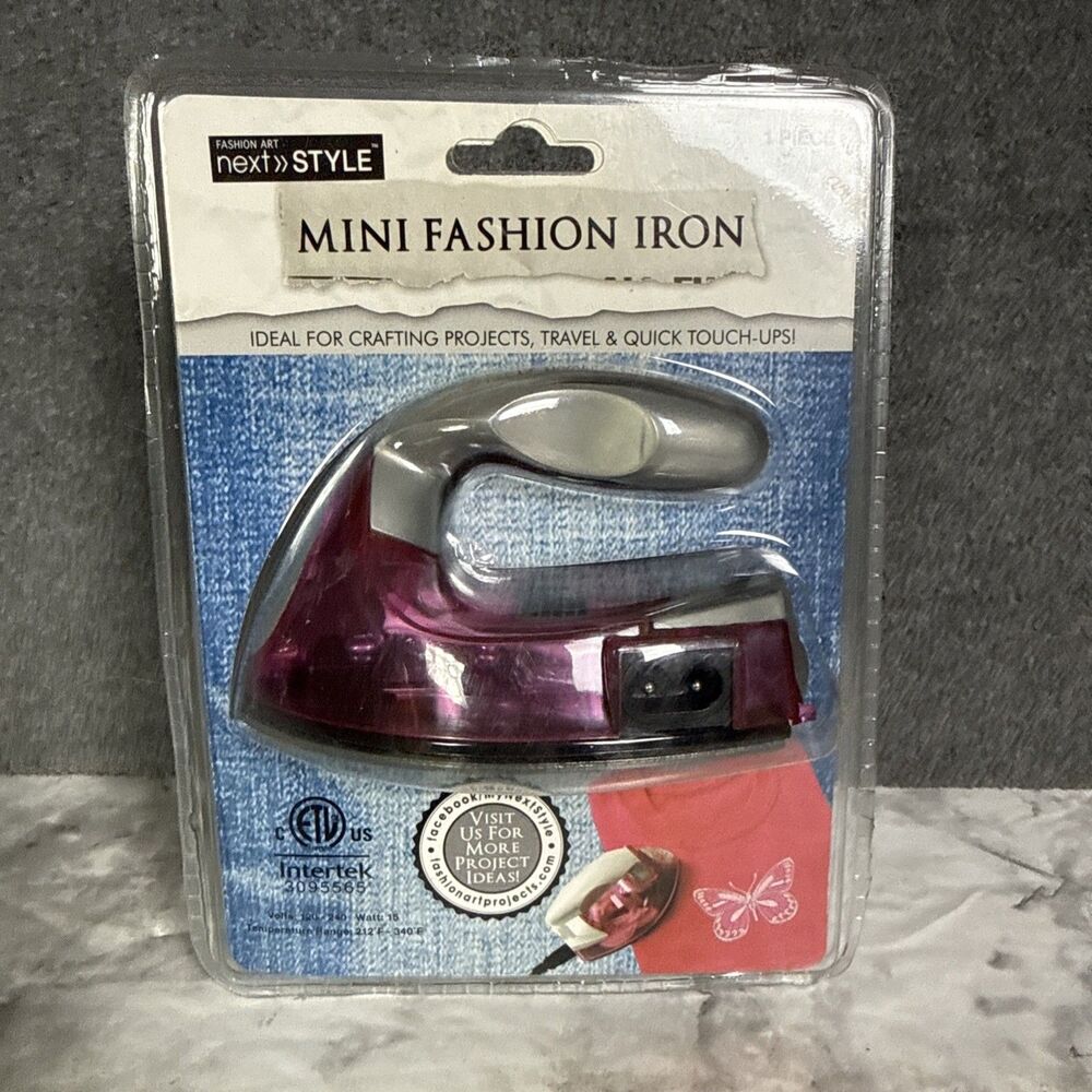 Next Style Mini Iron #WMI24862B SEALED NEW Sewing Travel Craft Purple
